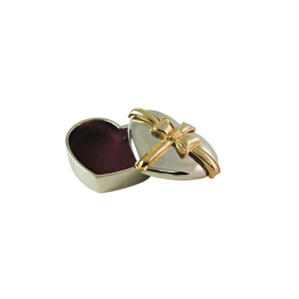 Silver & Gold Heart Shaped Trinket Box - Picture 4 of 4
